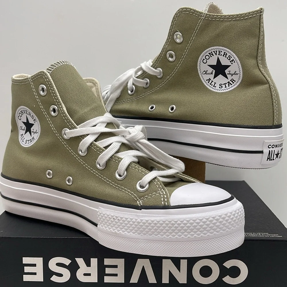 Converse WMNS CTAS LIFT HI MOSSY SLOTH/WHITE/BLACK A07571F Platforms Sneakers